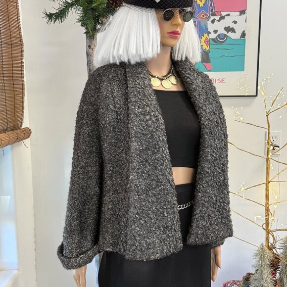 Vintage~Gray Curly Persian Lamb Fur Jacket~Size S/M - Picture 1 of 2